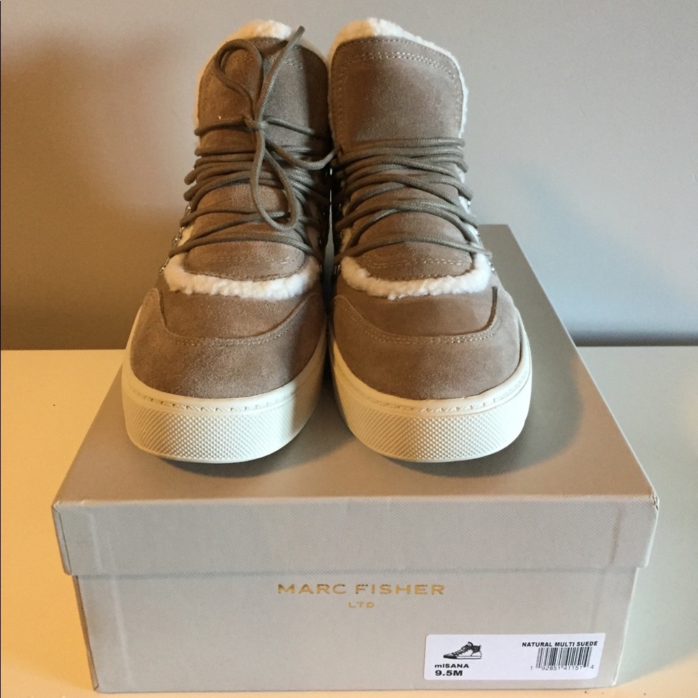 Marc Fisher Sana tan suede sneaker boots 9.5